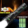 Super Bright White Laser Flashlight Use 4*181350Battery Rechargeable Powerful Al Alloy Torch Waterproof Zoom LED Flashlight