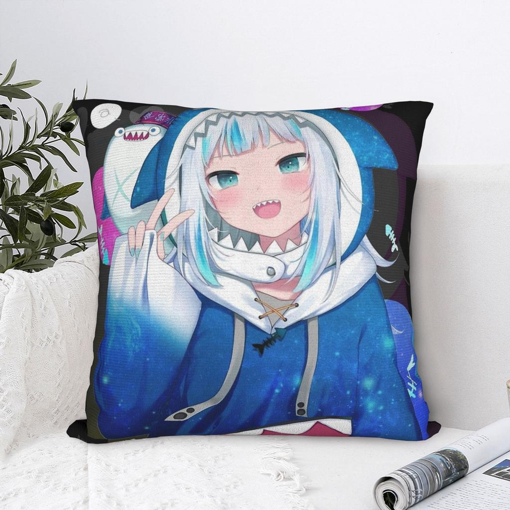 Gawr Gura Hololive Pillowcase Printing Polyester Cushion Cover Decoration Pillow Case Cover Home Wholesale 18"