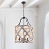 White kitchen chandelier light fixtures in dining room hallway corridor lustre wooden hanging lights