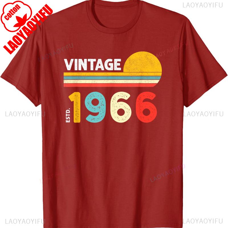 Vintage Nostalgia TShirt High Quality Cotton Crewneck Printed Tshirt Tops Allmatch Casual Style Regular Short Sleeve