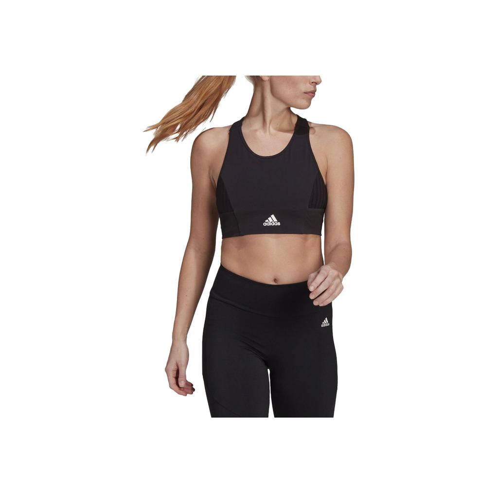 Adidas Logo Print Fitted Sports Bra Women Underwear Black GN8334
