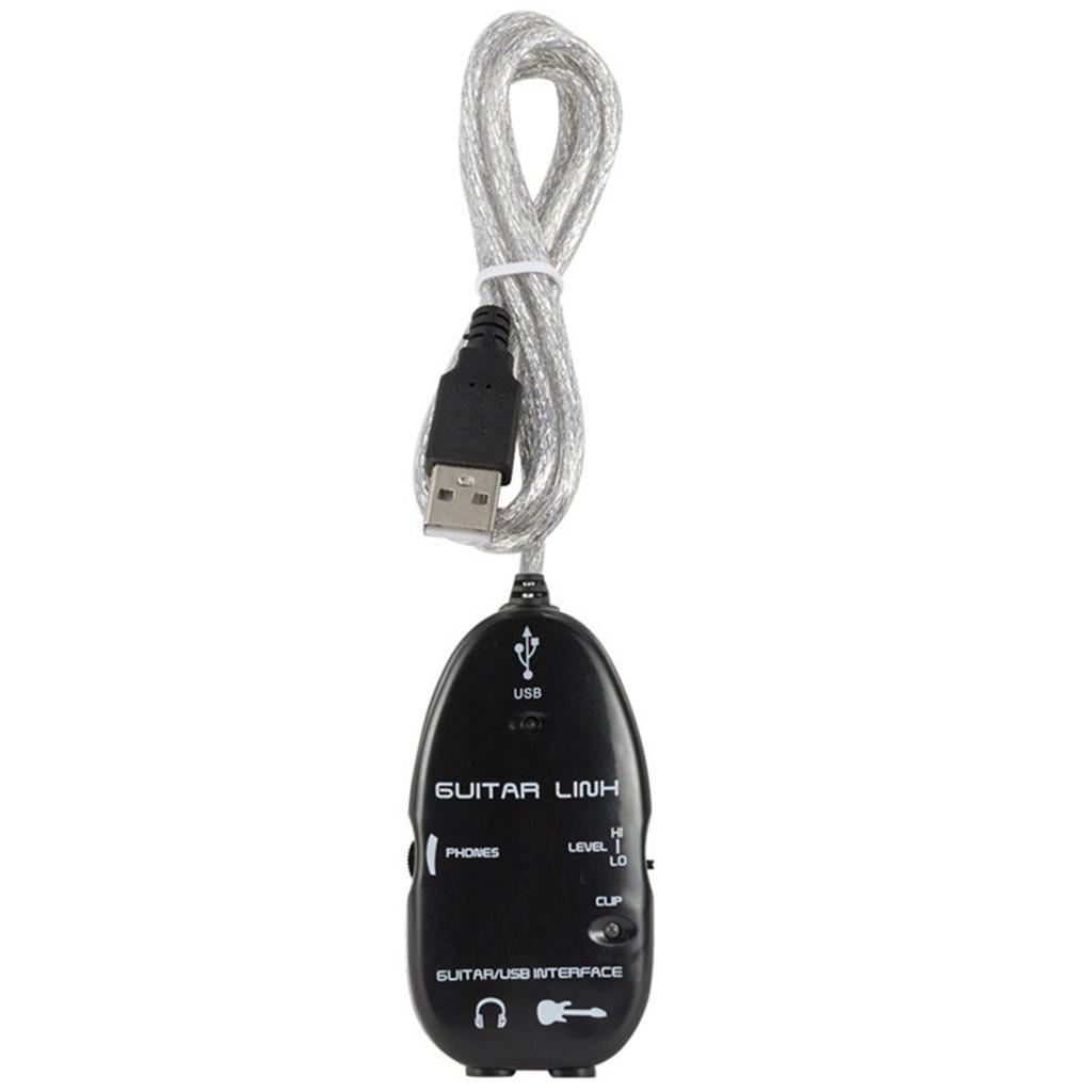 Guitar To USB Interface Link Cable Adapter Audio Connector Recorder for PC Computer