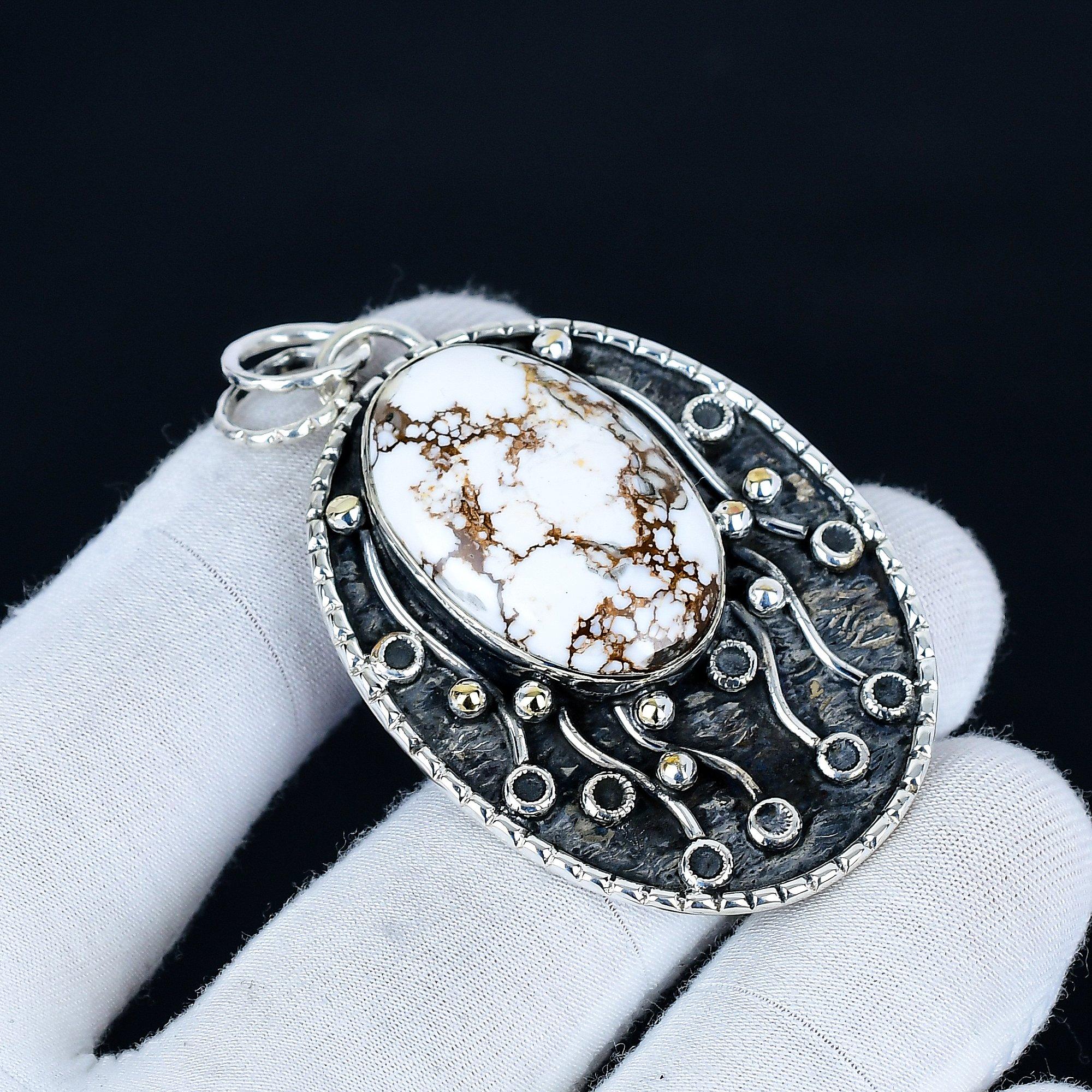 

Wild Horse Jasper Pendant, 925 Sterling Silver Handmade Jewelry, Wild Horse Jasper Silver Pendant, Party Wear Jewelry For Women s, Pendant Gift 6.5 Cm