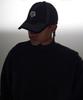 ATTENTIONROW Flower Logo Embroidered Stitch Ball Cap (Black)