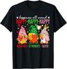 Gnome Valentines St Patricks Easter Holiday Trio Graphic T-Shirt Casual Cotton Tee for Men