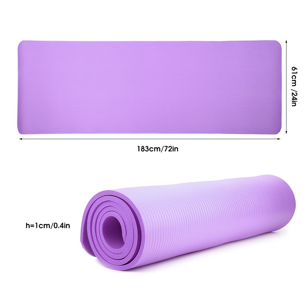Lengthen NBR Pad Widened Non-Slip Mat Multifunction Fitness Exercise Cushion 183 X 61 X 1cm(Purple )
