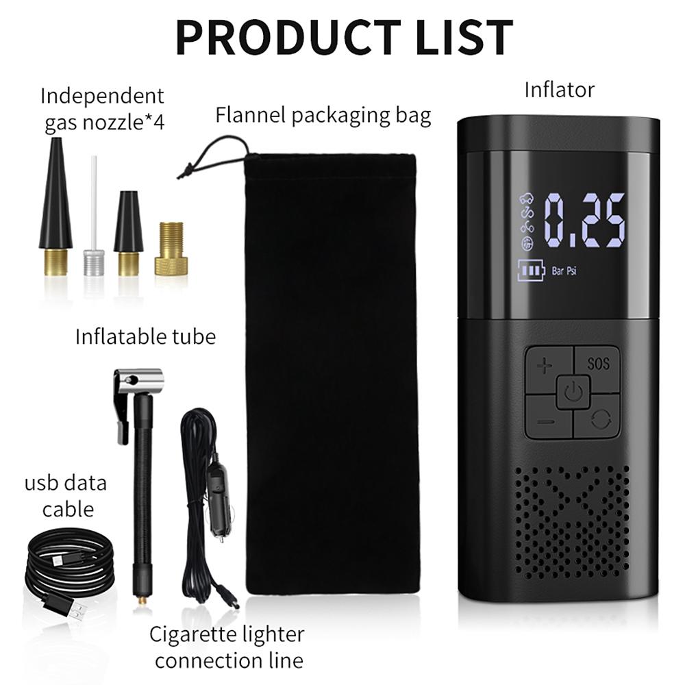 Elektrische Luftpumpe mit 6000-mAh-Akku, 150 PSI, kabelloser Auto-Luftkompressor mit digitalem LCD