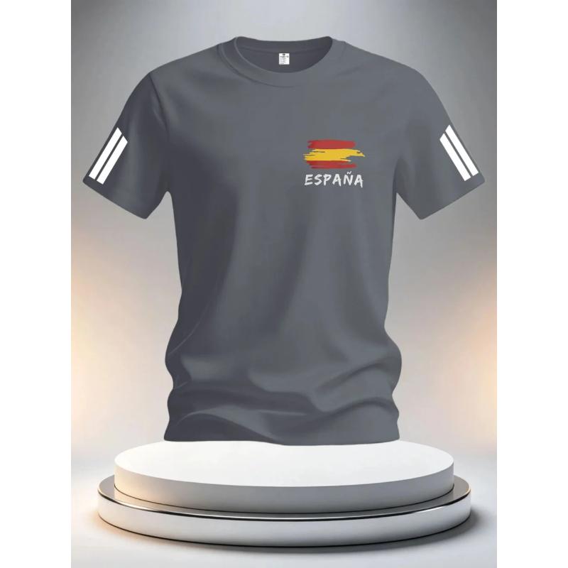 2026 Summer Spain Men's Football Jersey 3D Football Color Printed Crew Neck T-Sleeve
