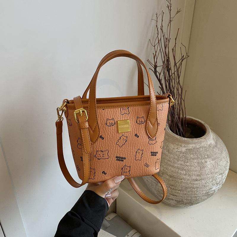 Premium Sense Niche Bag Women's New Trendy Fashion Versatile Bucket Bag Hand Carry Shoulder Messenger Bag