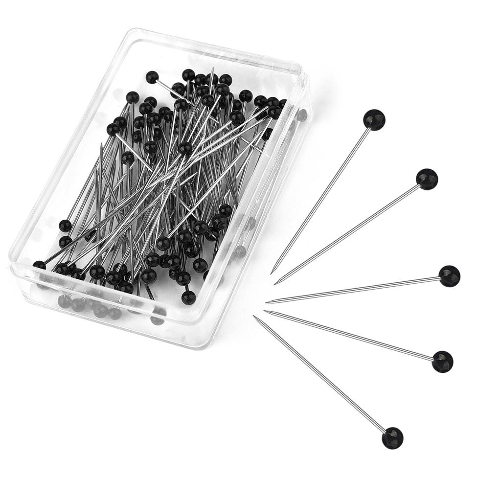 50/100Pcs Fashion Sewing Needles Colored Glass/Ceramics Head Bead Pin Stitch Knitting Needles Sewing Fixed DIY Safety Pin 32mm