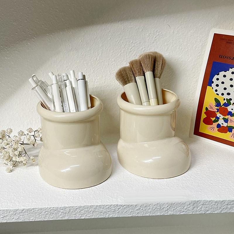 Rote Stiefel Weihnachtsdekoration Stifthalter Multifunktionaler Schreibtischorganizer Für Make-up-Pinsel Büro Kunstbedarf Aufbewahrung