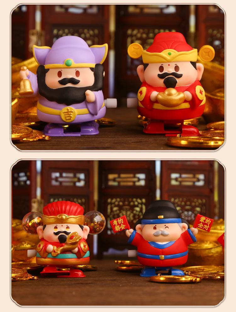God of Wealth Resin Cartoon Figure: Cute Immortal Ornament Blind Box Gift.