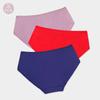 3Pcs Women Plus Size Ultra-Thin Panties Solid Color Floral Lace Patchwork Briefs 0Xl-5Xl