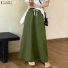 Women Casual Elastic Waist Loose Long Skirts