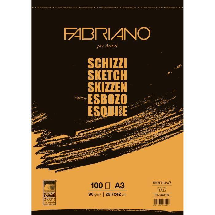 Papír Beaux-Arts - FABRIANO - Skici Esquisse - A3 - 90 g/m² - 100 Listů Bílý