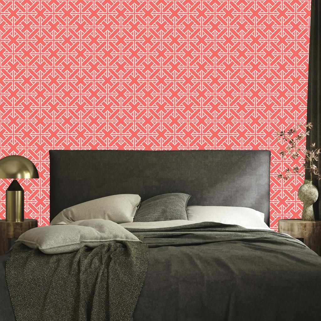 Wallpaper Geometric Coral Pattern, Coral Background for Living Room and Bedroom 50x1000