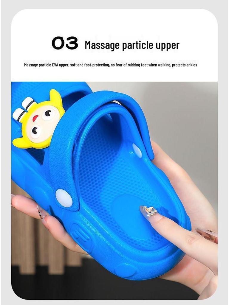 Boys' Non-Slip EVA Indoor-Outdoor Summer Slippers for Toddlers & Babies - Soft Sole, Anti-Collision, Wearable Sandals