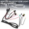 2sets Car 1 Lead 2 Lamp H4 HID Bi-LED Relay Harness Wire High Low Projector Lens Cables Headlight Control Connector Wires 12V