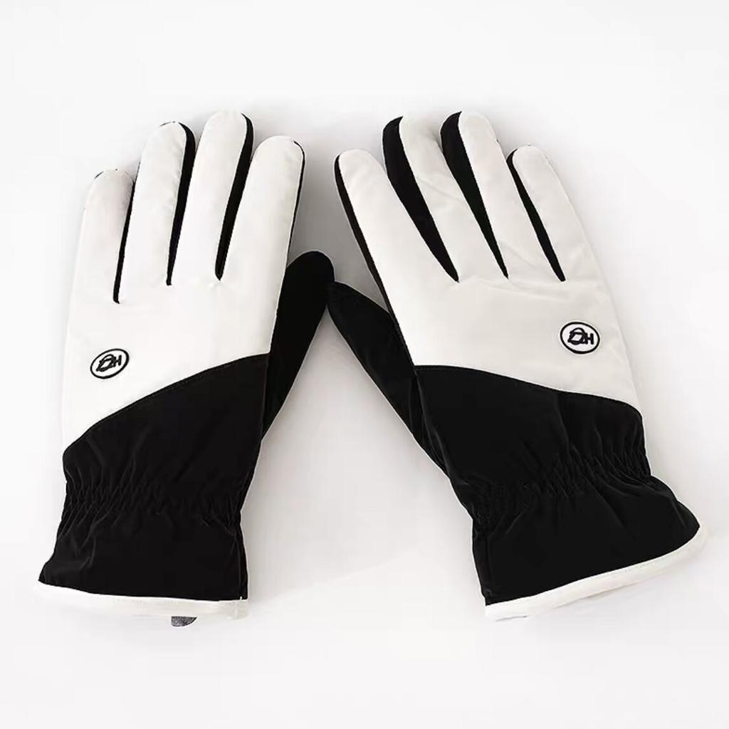 Gants chauds et veloutés en coton épais pour femmes en hiver, coupe-froid, écran tactile, imperméables, pour la conduite de vélo électrique, cinq doigts, couple, coupe-vent