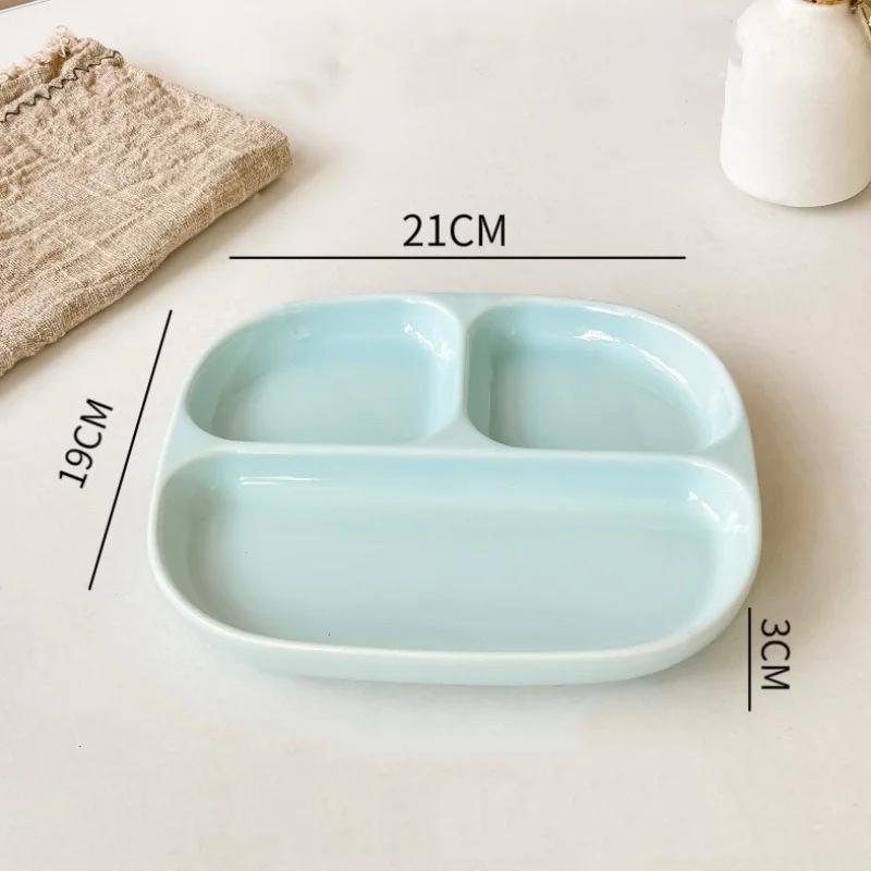 

3Grid Тарелки для еды Обеденные тарелки Столовая посуда Тарелка с отделением для столовой Сервировочные тарелки Салат Кухня Экологичная посуда 6 Inches синий