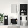Bathroom Cabinet with Door Black Oak Look 60 x 32 x 54 cm