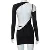 Elegant Sexy Backless Hollow Out Long Sleeve Midi Dress Women Party Club Gown for Spring Summer Hot
