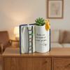 Compact Puppy Bird Ladder Planter Polyresin Open Book Flower Pot Book-Shaped Planter  Office Use