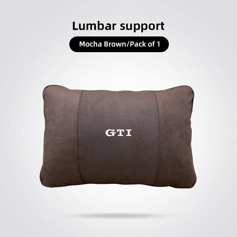 Car Suede Headrest Seat Neck Pillow Head Support For VW Tiguan Arteon Taigo Caddy CC e-up Golf Polo Passat Jetta Amarok Hub Cap