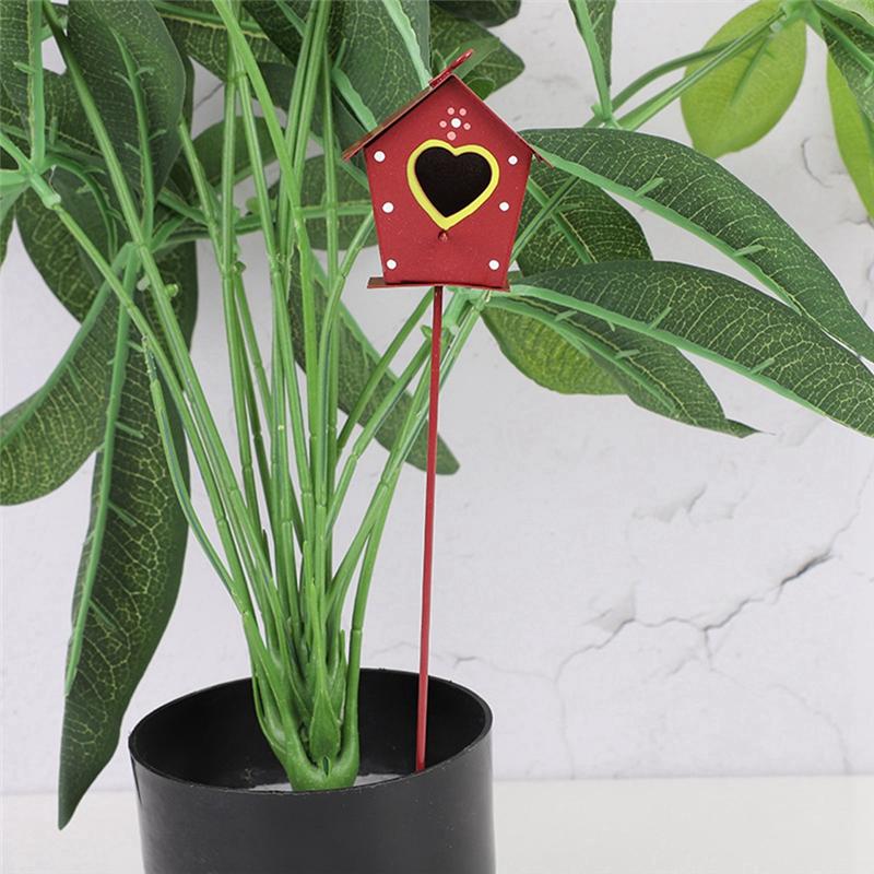 T02C!Iron Garden Stakes Decor Cartoon Watering Design Metal Yard Art Indoor Outdoor Lawn Pathway Patio Ornament