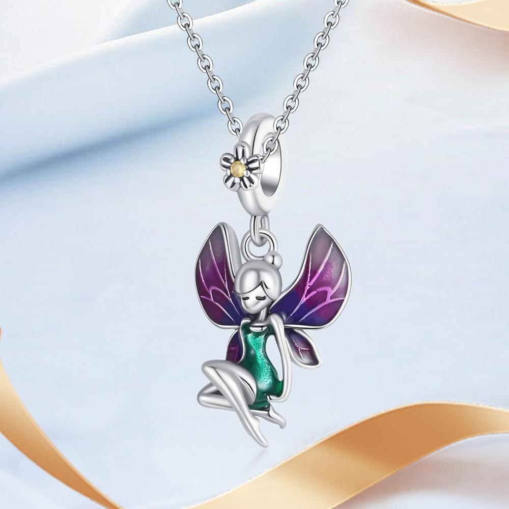 Charms Plata Angel Heart Wings Valentines Day Gifts Copper Plated For Charms Copper Plated Original Bracelet For Jewelry Making