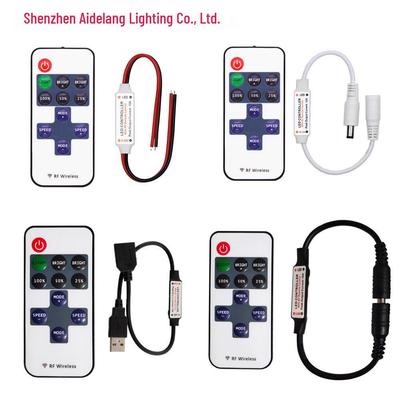 Mini RF Drahtloser LED Dimmer, 5-24V 11-Tasten Einzelfarben-Controller