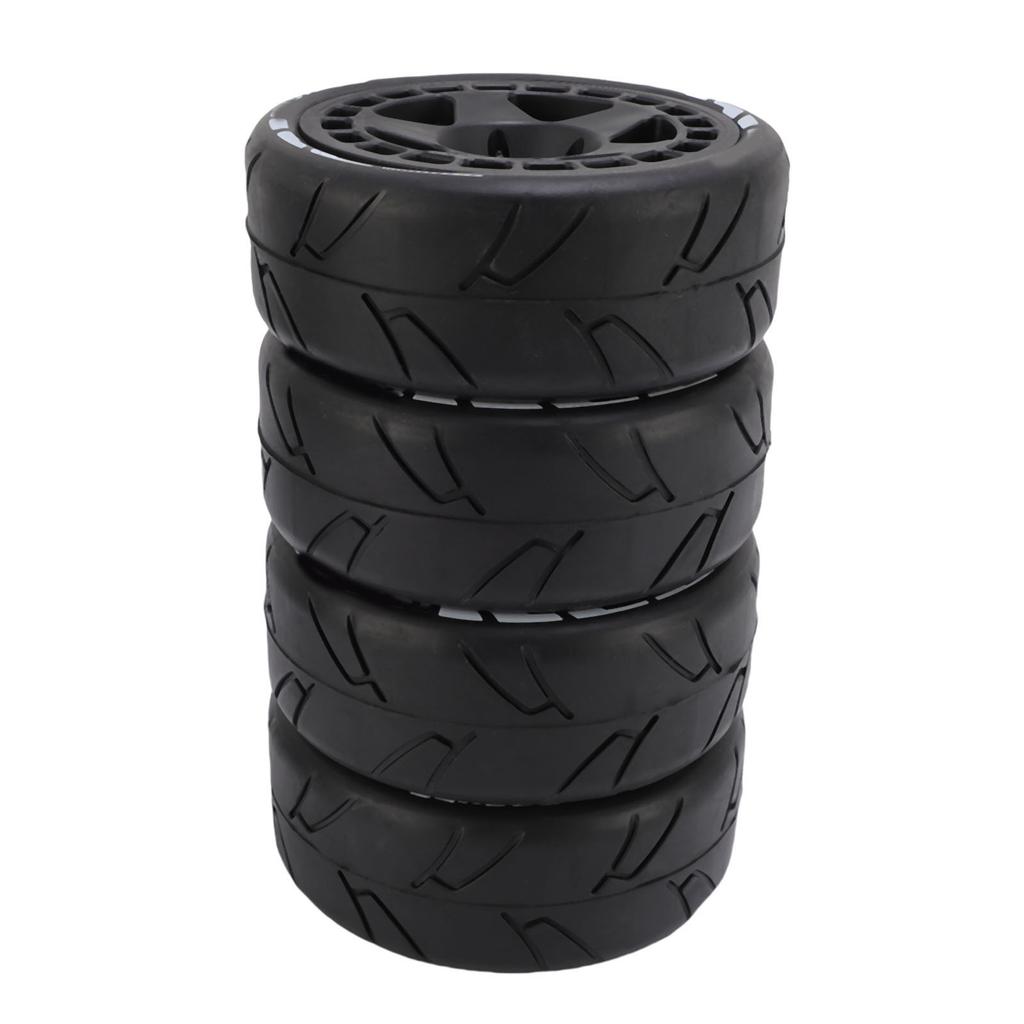 4PCS RC Rally Tires 17mm Rugged Plastic 1 8 RC Car Wheel Tyres for Entertainment Black