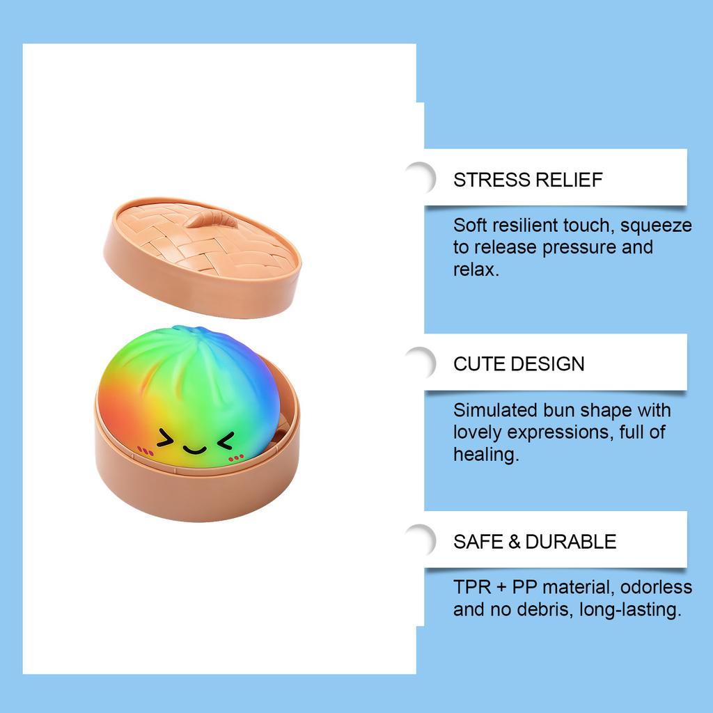 Needoh Regenbogen Brötchen Squishy Spielzeug Langsames Aufsteigen Stressabbau Niedliche Simulationsform Tragbares Druckspielzeug Für Erwachsene Büro Entspannung