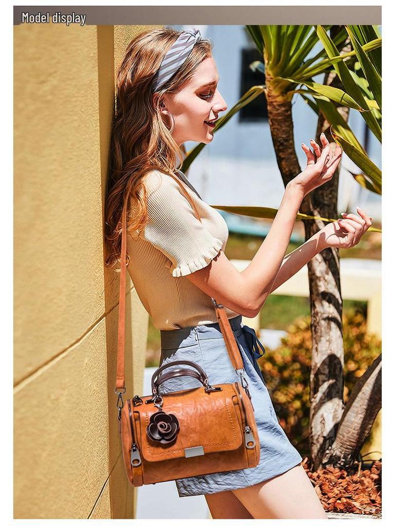 Women's 2025 Spring Retro Crossbody Boston Pillow Handbag