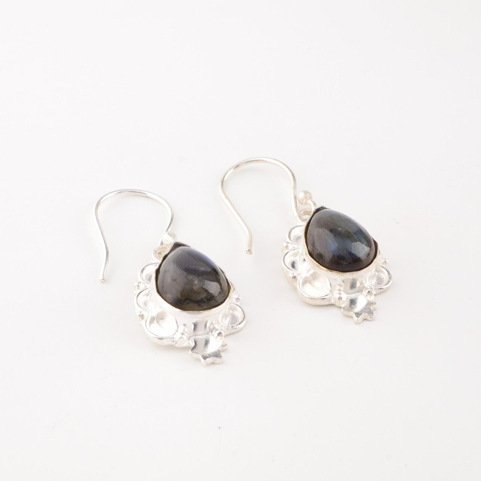 

Labradorite Gemstone Earrings 925 Sterling Silver Handmade Jewelry Birthday Gift EE-163-34