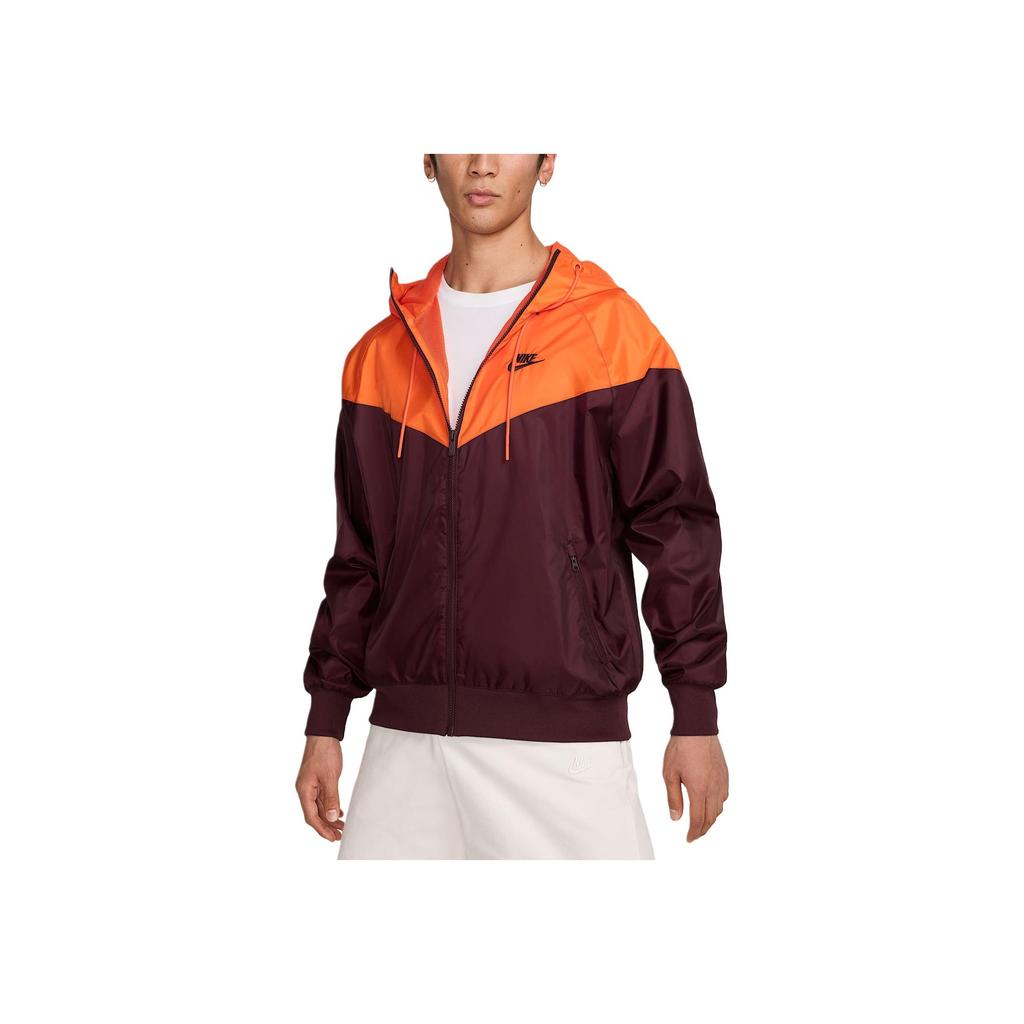 Nike Color Block Versatile Running Hooded Jacket Men Jackets Burgundy DA0002-652