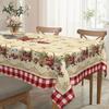 Vintage Farmhouse Apple Tablecloth, Red Cow Check And Rustic Design, Durable Polyester Round Rectangular Tablecloth