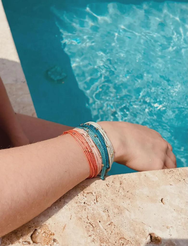 Vlen Wasserdicht Wachsschnur Geflochtenes Armband Mehrsträngig Verstellbares Handband Surf Strand Boho Schmuck für Damen Geschenk Umweltfreundlich