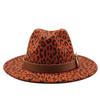 Leopard Print Western Cowboy Top Hat Men And Women Woolen Felt Hat Jazz Hat Belt Top Hat
