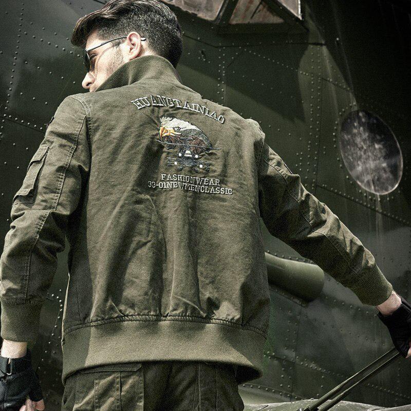 Windbreaker Jacket Army Green Denim Jacket Mens Military Jacket