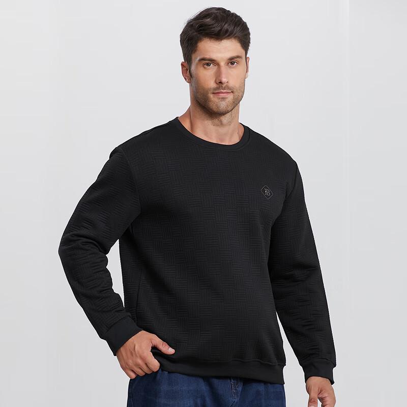 Dibenze Men's Plus Size Loose Round Neck Sweatshirt