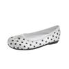 Polka dot beanie shoes women's shoes 2026 new summer fake toe pig's trotters lazy horseshoe shoes flat single shoes