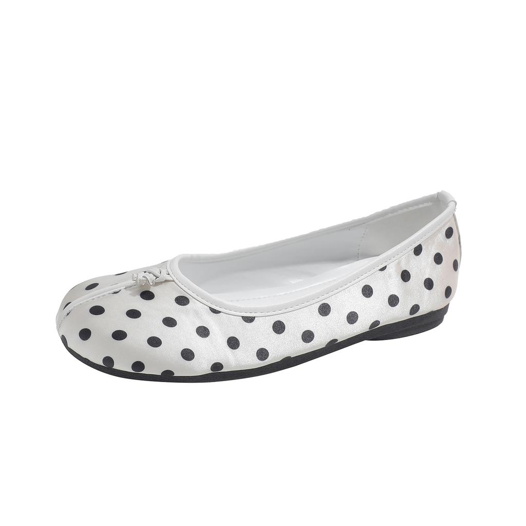Polka dot beanie shoes women's shoes 2026 new summer fake toe pig's trotters lazy horseshoe shoes flat single shoes