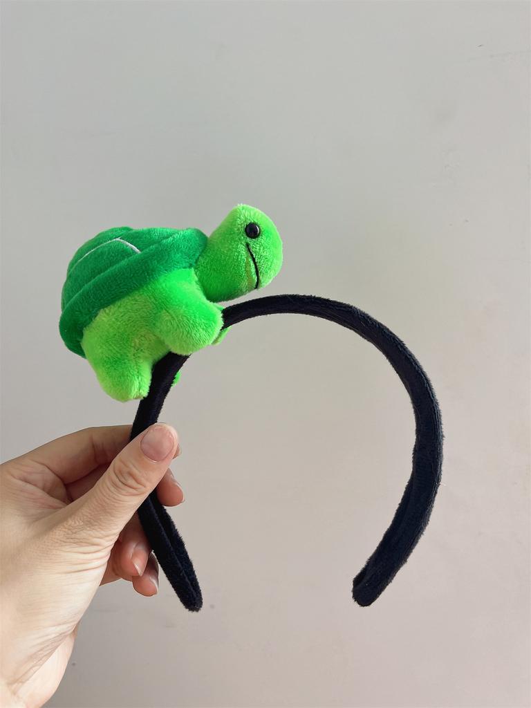 Cute Turtle Doll Plush Headband Wash Makeup Beach Vacation Hair Band Cartoon Animal Autumn Spring Headdress Hair Accessories