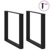 Coffee Table Legs, 2 Pcs., Black, 80X(72-73) Cm, Steel