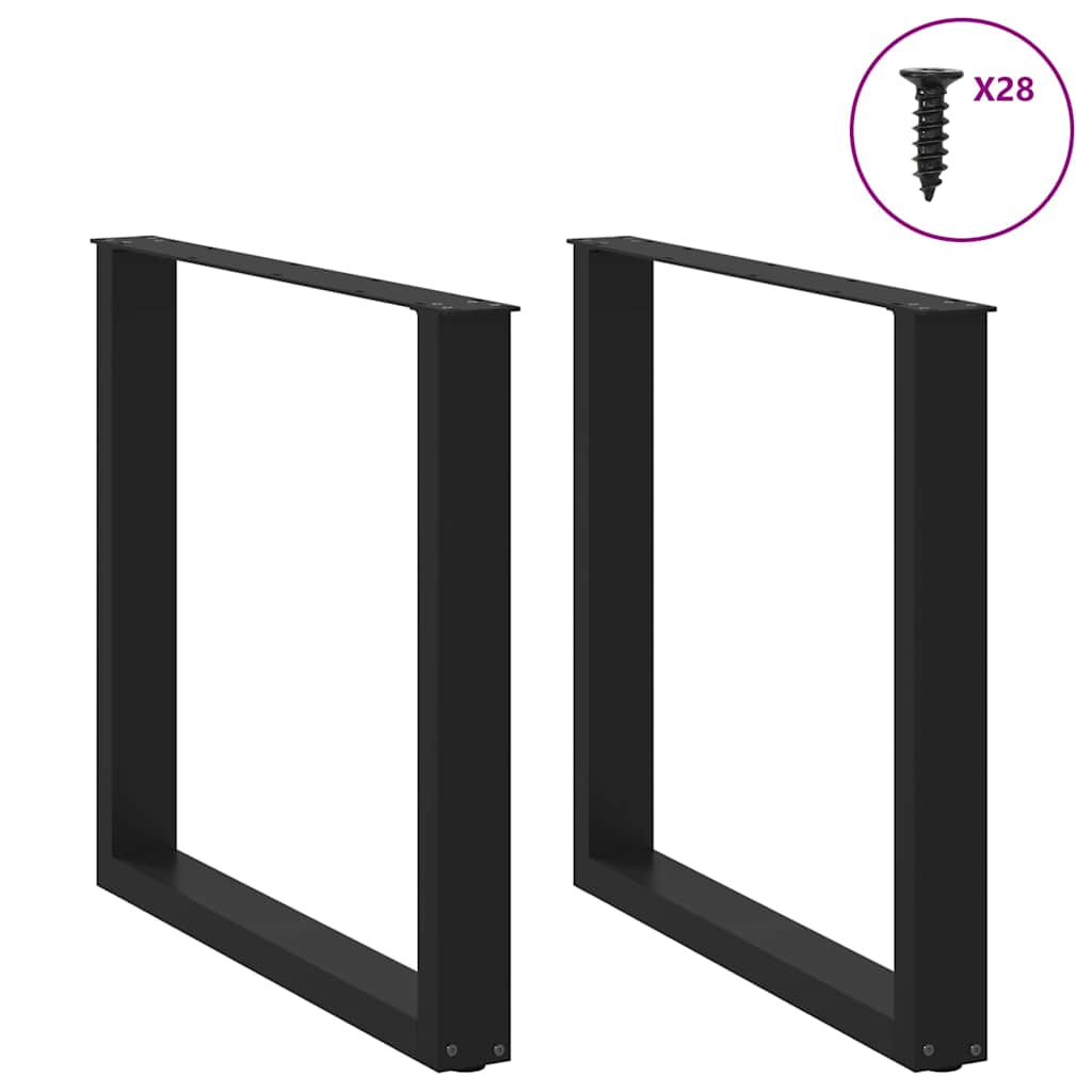 Coffee Table Legs, 2 Pcs., Black, 80X(72-73) Cm, Steel