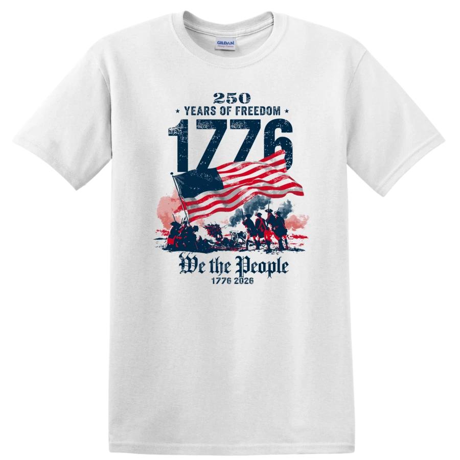 1776 2026 T Shirt We The People 250 Years Freedom Battle Flag Vintage USA Tee XXL