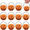6/12pcs Halloween Witch Cauldron Decoration,Mini Black Plastic Witches Cauldron,Pumpkin Treat Bucket,Candy Basket,Trick Or Treat