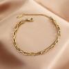 Gold Plated Stainless Steel Double Layer Paperclip Chain Bracelet