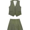 Single Brewed Vest Shorts Set Single Breasted V-neck Vest Vest Shorts Set